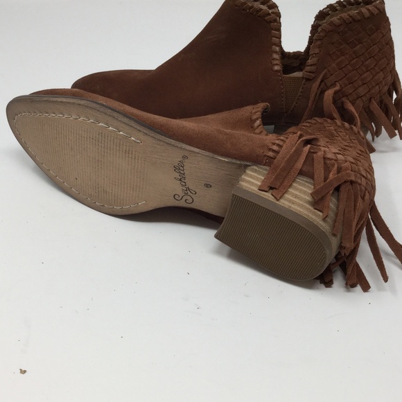 Seychelles Cowboy Cognac Brown Suede Fringe Boots - Picture 5 of 5